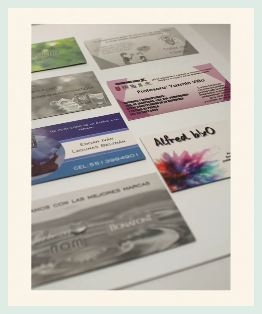 Trabajo de Joerli: tarjetas de presentación impresas para distintos negocios